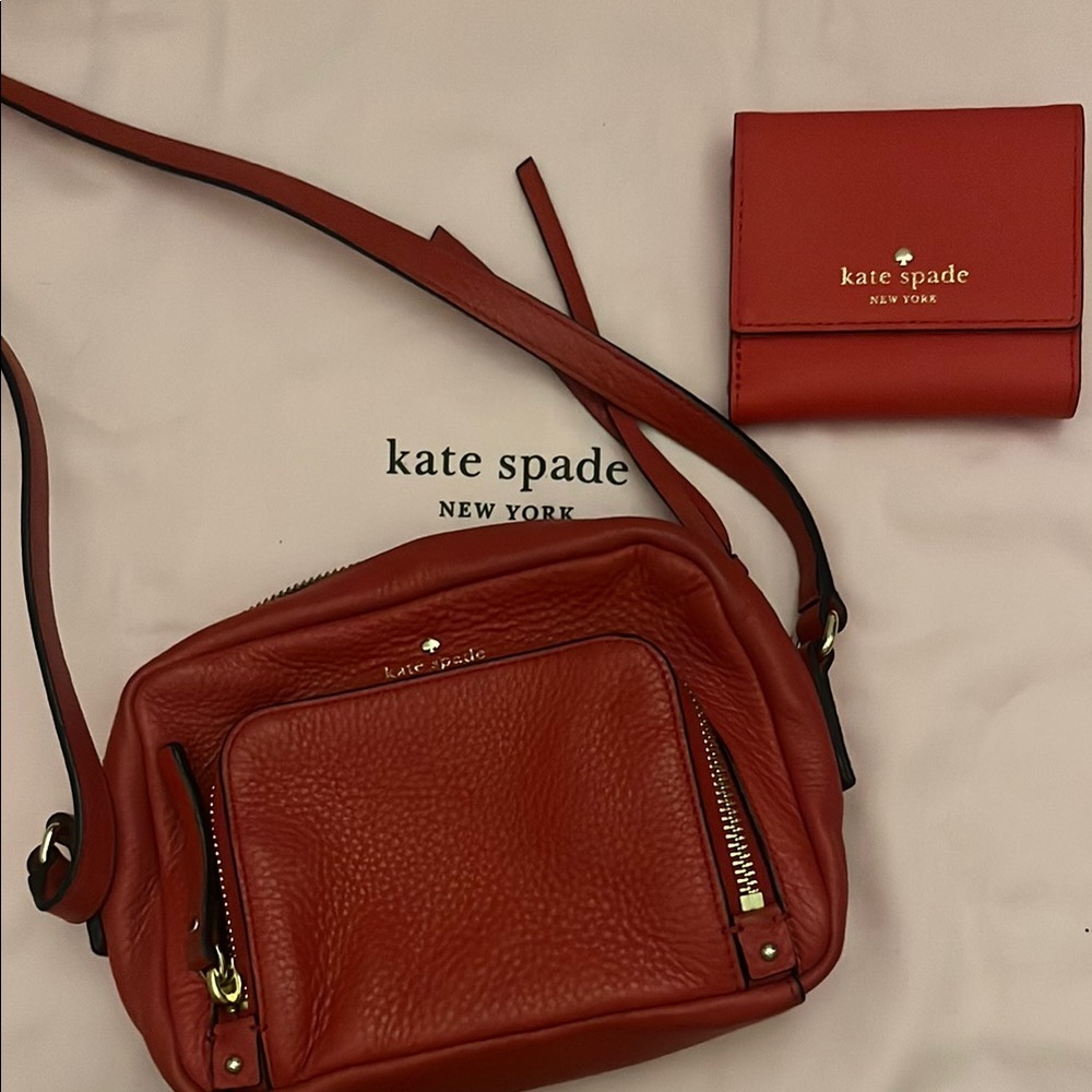Kate Spade Red Leather Crossbody Bag
